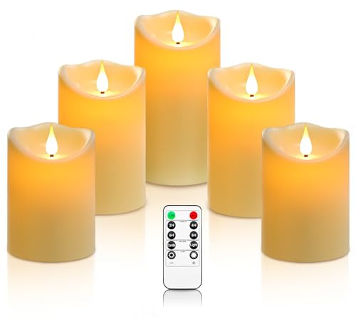 Da by LED Kerzen,Realistische Schwingflamme, Batteriebetriebene Dekokerzen mit Fernbedienung, Wiederverwendbar & Hochtransparent für Innen- und Festdekoration