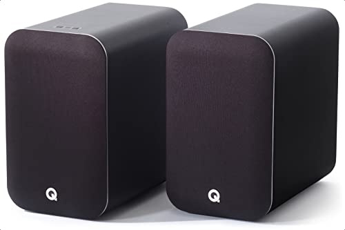 Q Acoustics M20 HD Lautsprecher, kabelloses Musiksystem, Bücherregal-Lautsprecher im Paar, Schwarz