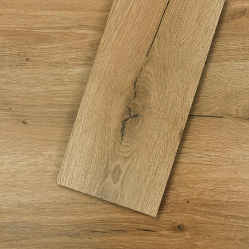 Mysflosy Vinylboden Selbstklebend, PVC Bodenbelag holzoptik wasserdicht, Eiche Europäische 15,24cm x 91,44cm vinyl bodenbelag, 16 Dielen, Abdeckung 2,23m²