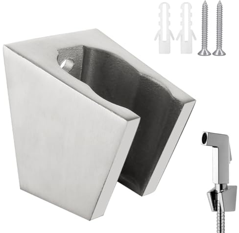 Zinklegierung Brausehalter mit Schrauben, Duschkopfhalterung Wand | Silber Handbrause Halterung, Brausehalterung für Duschkopf, Duschbrause Halterung, Kompatibel mit den Meisten Duschen