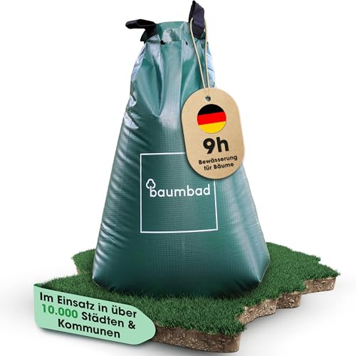 baumbad | 1 Baumbeutel Bewässerungsbeutel für Bäume zur langzeit Bewässerungssystem | Robuster 75 Liter Wassersack/Bewässerungssack, aus UV beständigem PVC, Pflanzunterstützung für heiße Sommer