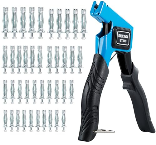 AKKTOL Montagezang für Hohlraumdübel Zange Set mit 40 Teil Hohlraumdübel Metal in 6 Größen für M3/M4/M5/M6/M8 Molly-Schraube