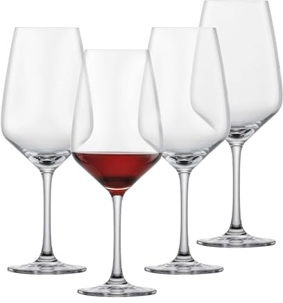 SCHOTT ZWIESEL Rotweinglas Tulip 4er Set, Weingläser für Rotwein aus Tritan Kristallglas, spülmaschinenfestes Kristallglas, 123606