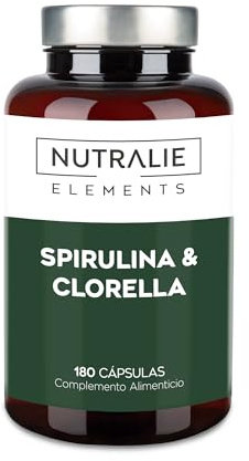 Spirulina und Chlorella 1800mg Bioverfügbar und Vegan - 180 Kapseln mit Spirulina- und Chlorella-Algen - Vegane - 180 Kapseln Nutralie