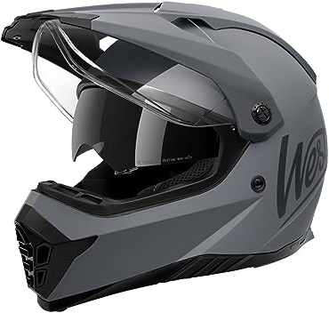 Westt Motocross Helm Integralhelm Motorradhelm ECE 22.06 geprüft – Enduro Helm mit Visier und Sonnenlende für Herren & Damen – Robuste ABS-Schale, Waschbares Innenfutter– ideal für Enduro, Stadt, MTB