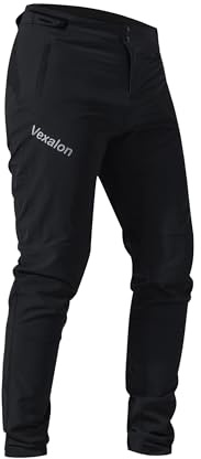 VEXALON Mountainbike-Hose für Kinder, Jungen, Jugendliche, Radfahren, Reiten, BMX-Hose, schnelltrocknend, leicht, atmungsaktiv, MTB-Hose, Schwarz, 10 Jahre