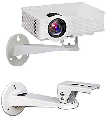 Drsn Mini Beamer Halterung für Wand - 20cm - Traglast 3 kg - 360° Schwenkbar, für CCTV/Kamera/Projektor/Webcam, CCTV-Sicherheitskamera-Gehäuse-Halterung - Weiß