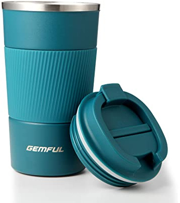 GEMFUL 510ml Isolierter Kaffeebecher Auslaufsicherer Thermosbecher Reisen | Vielseitig einsetzbar für Tee Kaffee oder Kaltgetränke Leichte Reinigung und geschmacksneutrales Material für vollen Genuss