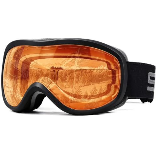 SPOSUNE OTG Skibrille & Snowboardbrille für Herren Damen | Anti-Beschlag OTG Schneebrille für Brillenträger (über der Brille). 99.99% UV-Schutz. Für Jugend & Erwachsene