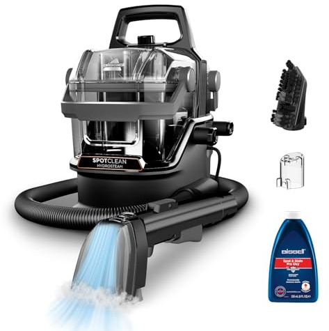 BISSELL SpotClean HydroSteam, Polsterreiniger Gerät, Teppichreiniger mit HydroSteam Technologie, Dampfreiniger, Nasssauger für Teppiche, Polster, Auto & Mehr, Leistungsstarker 1000W Motor, 3689N