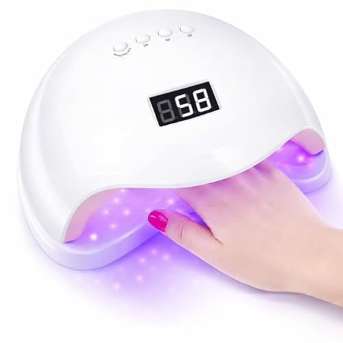 LALILL UV LED Lampe für Gelnägel - 48W Nagellampe mit 4 Timern, LCD Display & Auto Sensor - Nail Lamp für alle UV Nagellack & Gel - Maniküre & Pediküre Nageltrockner