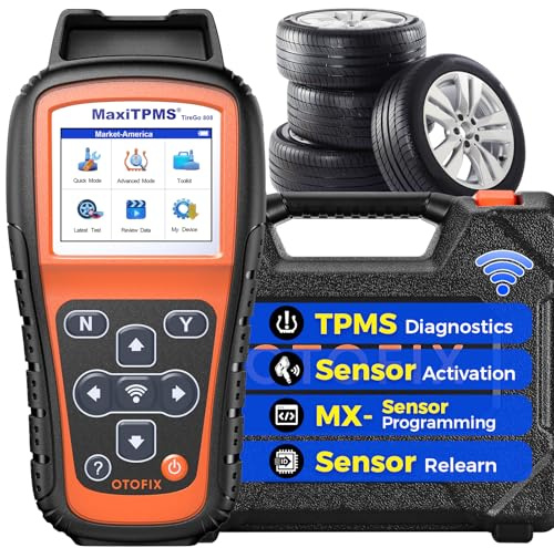 OTOFIX TireGO 808 Reifendruckkontrollsystem RDKS Programmiergerät | Neulernen, Aktivieren Aller TPMS-Sensoren, Nur MX-Sensoren Programmieren, TPMS-Diagnose und Zurücksetzen, Lebenslanges Update