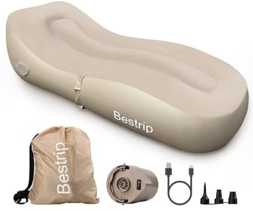 Bestrip Aufblasbares Sofa Aufblasbare Liege, Aufblasbare Luftbett mit elektrischer Luftpumpe, Aufblasbare Couch Camping Sofa,geeignet für Drinnen Draußen (180 * 70 * 50cm)