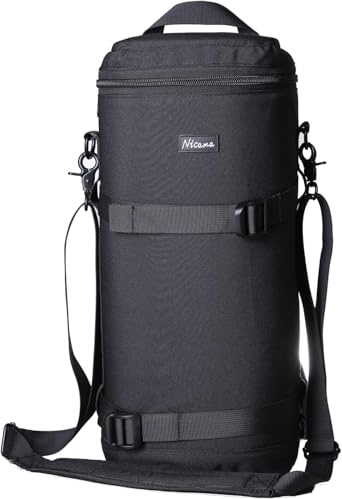 Nicama LB2 Deluxe Objektivtasche für Canon RF800 70-200 100-400 28-300 Nikon AF-S200-500 70-200 80-200 80-400 300 Sigma 150-500 150-600 Tamron SP150-600 70-200mm und mehr mit Reißverschluss