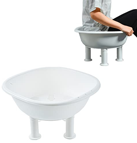 Hüftbadewanne,Tragbares Sitzbadewanne für Hämorrhoiden und Dammbehandlung, Linderung von Entzündungen von Vagina oder Anus (Weiss)