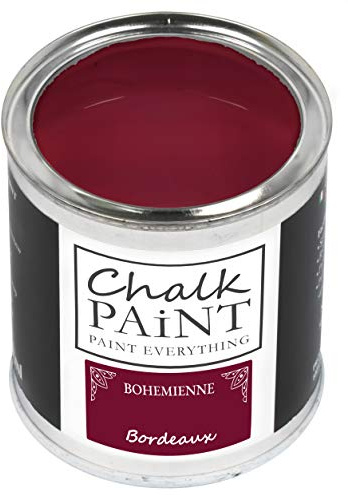 Chalk Paint Everything® Bordeaux Kreidefarbe Wasserbasis für Alle Oberflächen einfach zu verarbeiten ohne schlechten Geruch - Chalk Paint Extra Matt (250 ml)