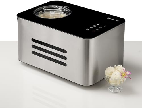 Sommertal ICE1500, Eismaschine mit Kompressor bis -36 °C, 1,5 L Edelstahl, Touchdisplay, 150 W stromsparend, für Sorbet, Milch-Eis und Frozenjoghurt, inkl. Portionierer, BPA-frei
