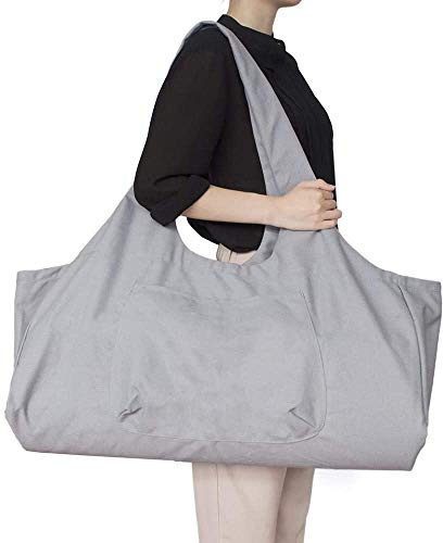 Namvo Große Tasche für Yogamatte, Mehrzweck-Turnbeutel, Yogamatte, Tragetasche, Tragetasche mit Seitentasche, passend für die meisten Matten, Grau