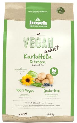 bosch HPC Adult Veganes Hundefutter trocken mit Kartoffeln & Erbsen 10 kg | Getreidefreie Rezeptur, rein pflanzliches Alleinfutter, für ernährungssensible Hunde, Made in Germany