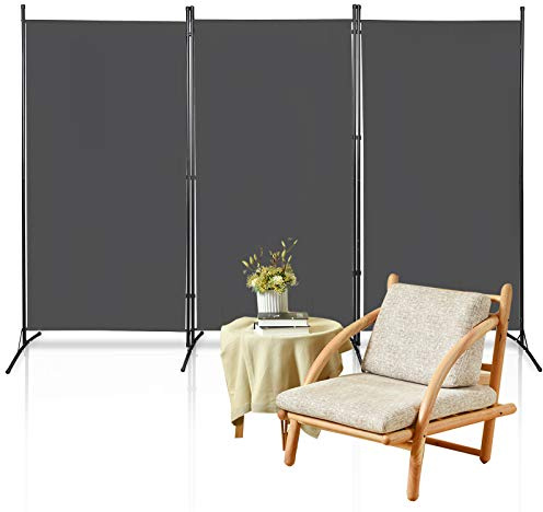 Sonnewelt Paravent 260x180cm Sichtschutzwand Anthrazit Raumteiler Stellwand Raumteiler Trennwand Sichtschutz 3 Trennwände
