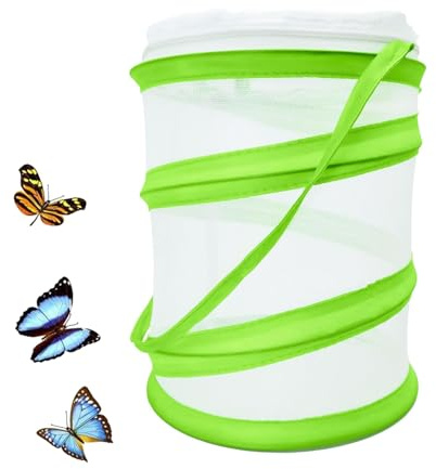 Pop-Up Design Schmetterlings- und Insektenlebensraum Käfig, Faltbares Insektenfangnetz, Zusammenklappbares Schmetterlingshaus mit Insekten-Netz