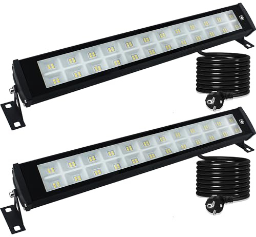 Indmird LED Strahler Außen 50W, 5000LM Led-Wallwasher Licht 3000K Warmweiß LED-Scheinwerfer IP66 Wasserdicht Außenstrahler LED-Flutlicht für Garten Innenhöfe Flur Türen Hotel (2 Stücke)