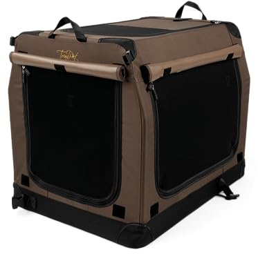 Hundebox TrendPet TPX90-Pro - Leichte, Faltbare Transportbox fürs Auto mit Aluminium Rahmen