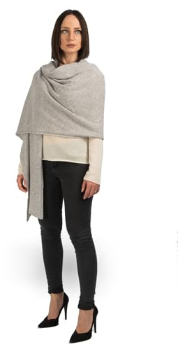 Dalle Piane Cashmere Damen Stola 100% Kaschmir | Hochzeitsschal und Abendstola für Zeremonien und Reisen, 60x205 cm, vier Jahreszeiten, Geschenk für Sie, Made in Italy
