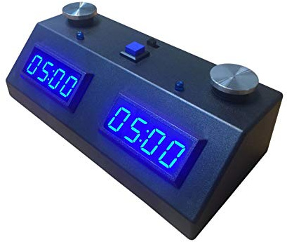 The Chess Store ZMF-II Schachuhr, Schwarz mit Blauer LED