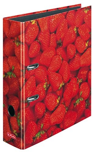 herlitz Ordner A4, 8 cm Rückenbreite, Erdbeeren, 1 Stück
