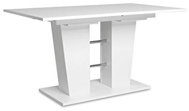 Auszugstisch - Esstisch mit Synchronauszug (B/H/T: 140-180 x 75 x 90 cm) weiß, 22 mm, ABS-Kante