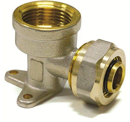 Pipetec Schraubfitting Wandwinkel Wandscheibe 16x2 mm 1/2 Zoll Innengewinde für Mehrschicht-Verbundrohr, DVGW, UBA-konform, bis max.100°C