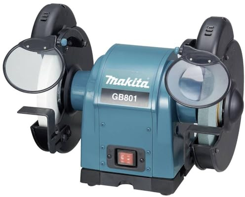 Makita GB801 Doppelschleifbock 205 mm, Schwarz, Cyan