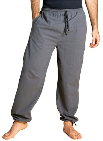 PANASIAM E-Pants lang, Baumwolle, Dunkel Grau, L