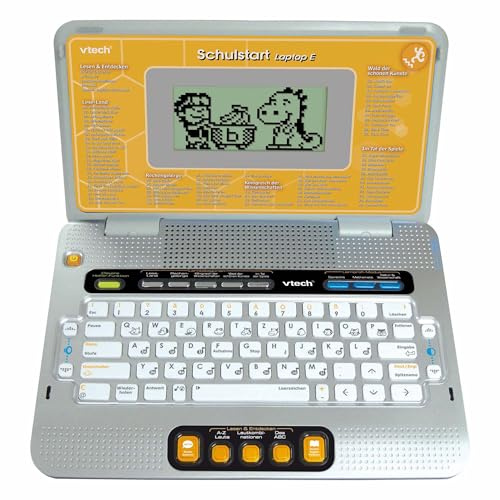 VTech Schulstart Laptop E – Lerncomputer mit 160 Lernspielen in Deutsch und Englisch – Zum Lernen von Buchstaben, Wörtern, Mathematik, Wissenschaften u. v. m. – Für Kinder von 6-8 Jahren