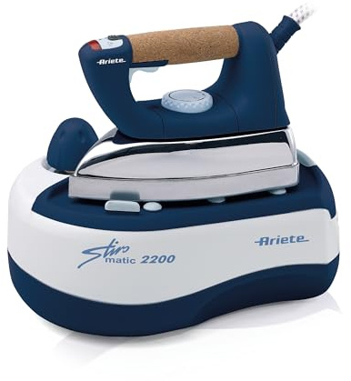 Ariete 6257 Stiromatic 2200 - Bügeleisen mit Edelstahlkessel - Aluminiumplatte - Korkgriff - Kontinuierlicher Dampf bis zu 80 gr / min