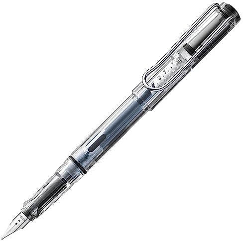 Lamy safari vista Füller - Füllhalter mit ergonomischem Griff & schwarzer Stahlfeder in Strichbreite M - robuster ASA-Kunststoff - inkl. Tintenpatrone T 10 blau - Rechtshänder