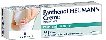 Panthenol HEUMANN Creme: Wund- und Heilsalbe zur Förderung der Wundheilung bei Verbrennungen, kleinen Wunden und trockener Haut, entzündungshemmende Salbe, 20 g