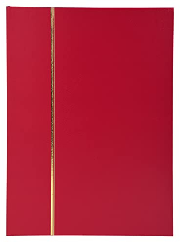 Exacompta 21143E Premium Briefmarken-Sammel-Album Classic mit schwarzen 32 Seiten Einsteckbuch aus Halbleder für Ihr Hobby Briefmarkenalbum rot, 16,5 x 22,5 cm