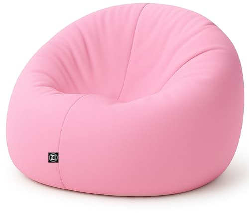 PATCH HOME 2 in 1 Funktion Sitzsack Sessel Bean Bag Sitzsäcke Gaming mit Reißverschluss bereits befüllt - Ø 100cm - Hellrosa