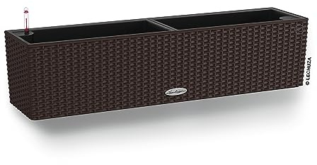 Lechuza "BALCONERA Cottage 80" Pflanzgefäß mit ERD-Bewässerungs-System, Mokka, 79 x 19 x 19 cm