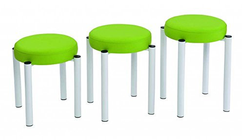 Gymnastikhocker rund, 7cm Polsterung, Hocker Kabinenhocker, 45cm hoch, weißweiß