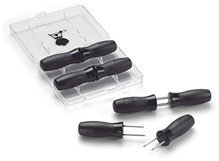 Weber Maiskornhalter Set (4 Stück) inkl. Kasten zum Aufbewahren, Halter-Nylongriffe mit Daumenfurchen für sicheres und komfortables Handhaben - Schwarz (6489)