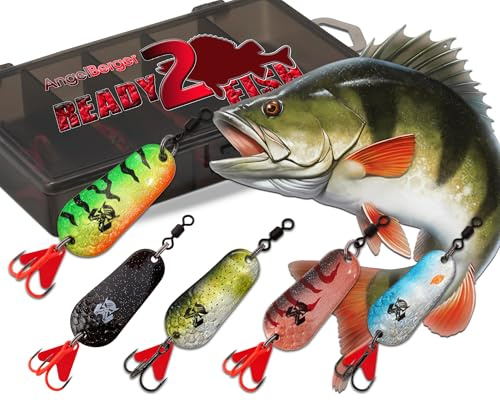 Wild Devil Baits Blinkersortiment in Box Blinker Kunstköder Set Löffelblinker Spoon (Barsch, 16g)