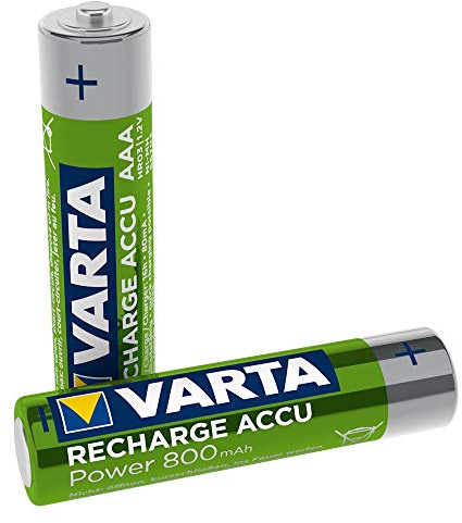 VARTA Akku, NiMH Longlife, Micro (AAA/HR03) 800 mAh, 1,2 Volt, 2 Stück