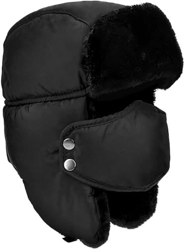 Unisex Winter Warm Hat with Ear Flaps, Trapper Hat Faux Fur Aviator Hat – Ice Skating Skiing, and Other Outdoor Activities