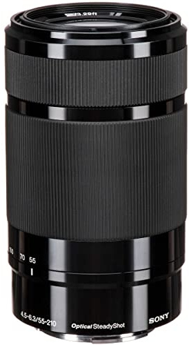 Sony SEL55210 – 55–210mm F4.5–6.3 OSS Zoom-Objektiv (APS-C, Teleobjektiv mit Bildstabilisator, E-Mount, ideal für Reisen, Natur & Sport, kompatibel mit ZV-E10, A6400 & A6700, schwarz)