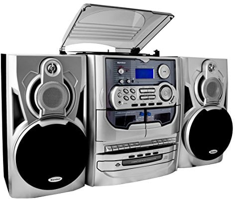 Karcher KA 5300 Kompaktanlage mit CD-Player, Schallplattenspieler, Kassettendeck und Radio, inklusive Fernbedienung