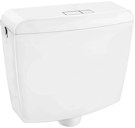 Cornat Spülkasten PONTOS 6/9 l - weiß - 2-Mengen-Spülung - 3-seitige Anschlussmöglichkeit - Verchromtes Eckventil und Kupferrohr / Stand WC / Toilettenspülkasten / Toilettenspülung / SPK1200