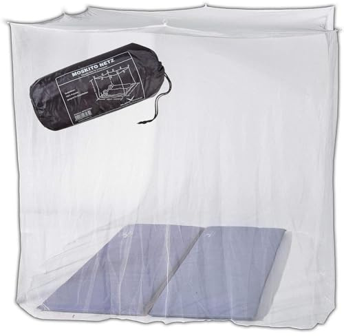 BLACK CREVICE Moskitonetz I für Doppelbett I Mückennetz aus feinmaschigem Gewebe I Outdoor-Netz in Quadratform I Reise-Mückennetz inkl. 8 Aufhängeringe I 220x200x200cm